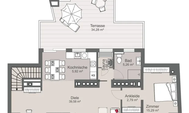Thumbnail: Neue Dachgeschoss Maisonette mit Terrasse nahe Schönbrunn