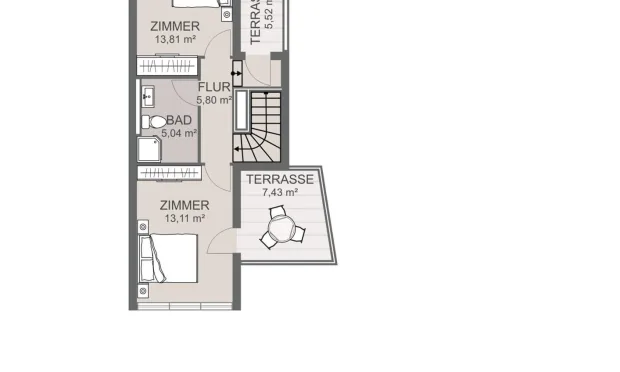 Thumbnail: Doppelhaus mit Terrasse und Garten