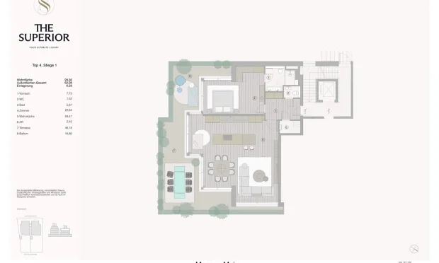 Thumbnail: Moderne 2-Zimmer-Wohnung mit großer Terrasse im Projekt The Superior