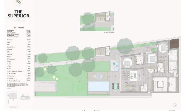 Thumbnail: Exklusive Gartenetage mit Privatpool, Poolhaus und großzügigem Garten