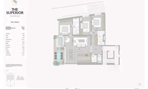 Thumbnail: The Superior: Moderne 4-Zimmer-Wohnung mit Balkon und Terrasse