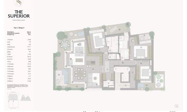Thumbnail: The Superior: Großzügige 4-Zimmer-Wohnung mit Aussenflächen und Ausblick
