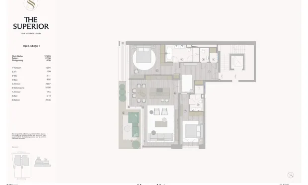 Thumbnail: Bright 3-room apartment with balcony in the new-build project The Superior