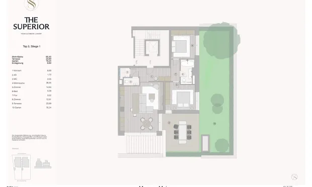 Thumbnail: Charming 3-room apartment with its own small garden at The Superior