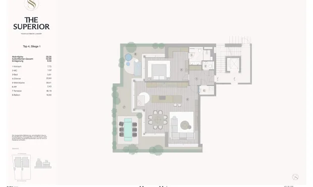 Thumbnail: Moderne 2-Zimmer-Wohnung mit großer Terrasse im Projekt The Superior