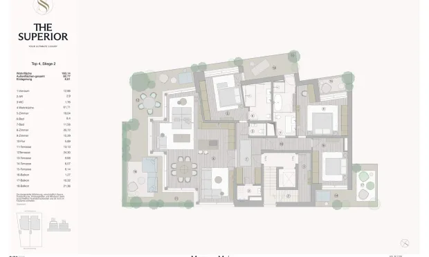 Thumbnail: The Superior: Großzügige 4-Zimmer-Wohnung mit Aussenflächen und Ausblick
