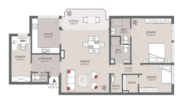 Thumbnail: Hochwertig renovierte Wohnung bei Pötzleinsdorf