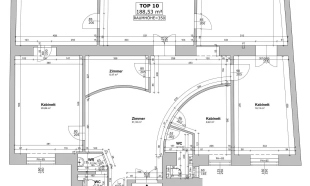 Thumbnail: Stilvolle Altbaubürofläche mit modernem Ausbau in Wiens Bestlage