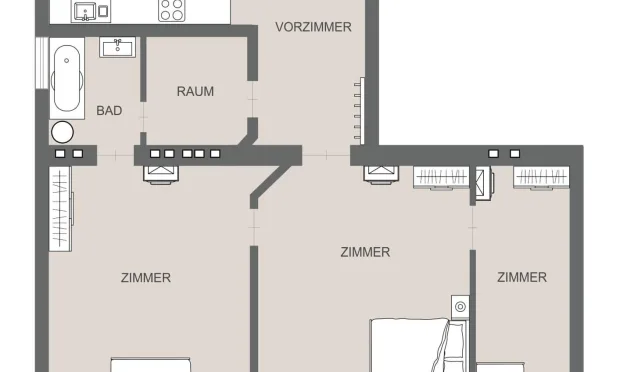 Thumbnail: 2-Zimmer Stadtzentrum Wohnung direkt bei der U4 Pilgramgasse