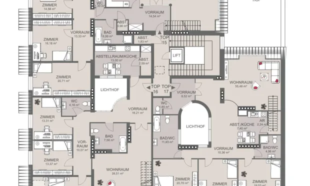 Thumbnail: Top-floor apartment, 3 bedrooms, near Votive Church.
