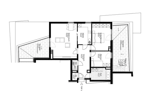 Thumbnail: Bright top-floor 3-room apartment with a sunny terrace in Vienna's 19th district