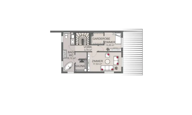 Thumbnail: Doppelhaus mit Terrasse und Garten