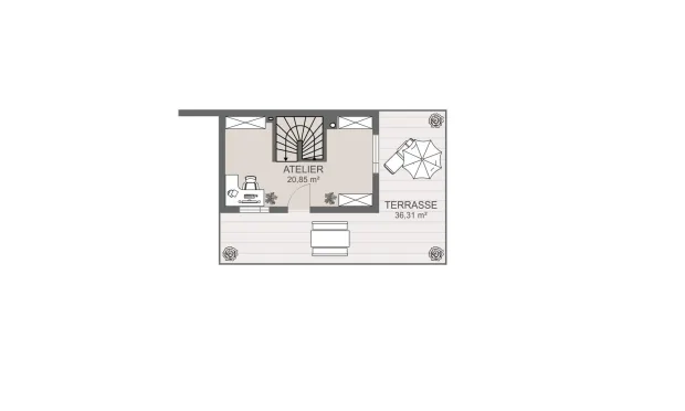 Thumbnail: Doppelhaus mit Terrasse und Garten