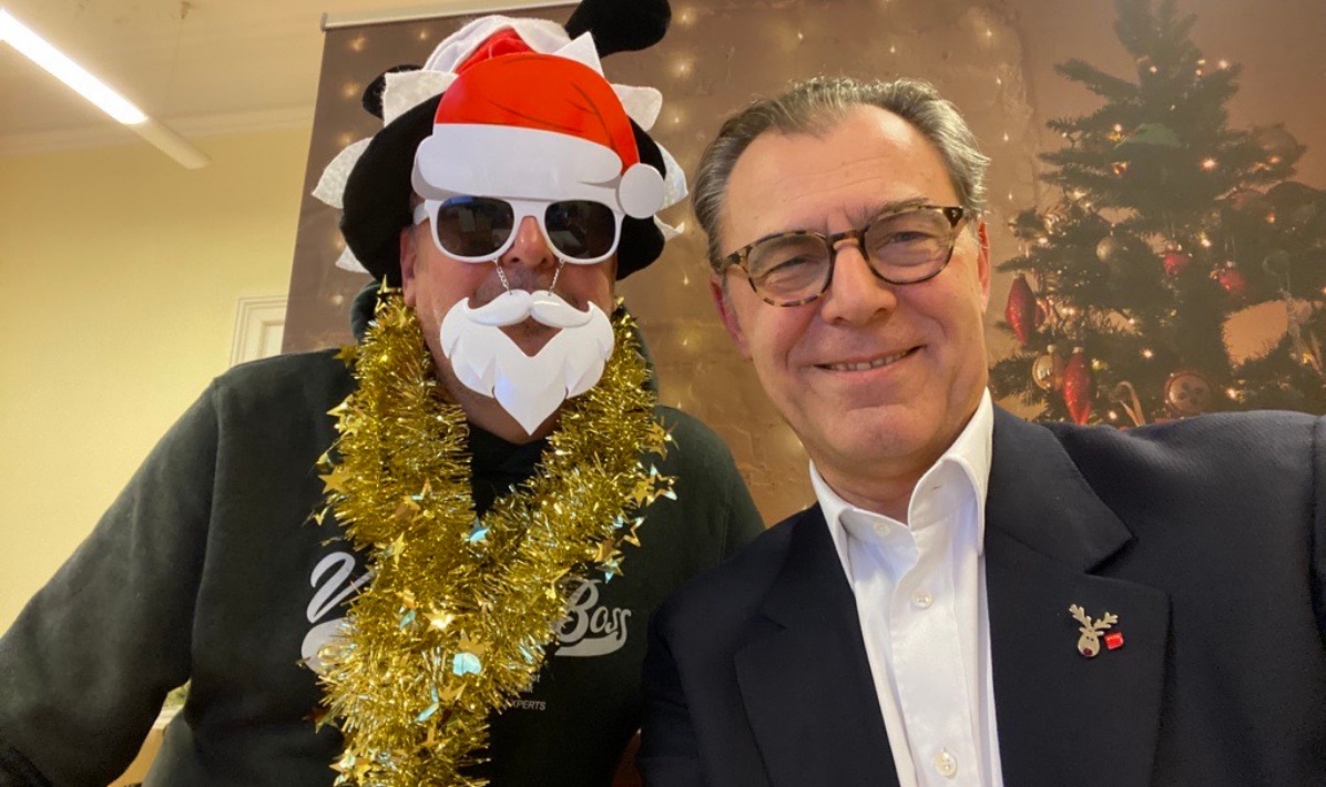 Eugen Otto und Weihnachtsmann Martin Weinbrenner