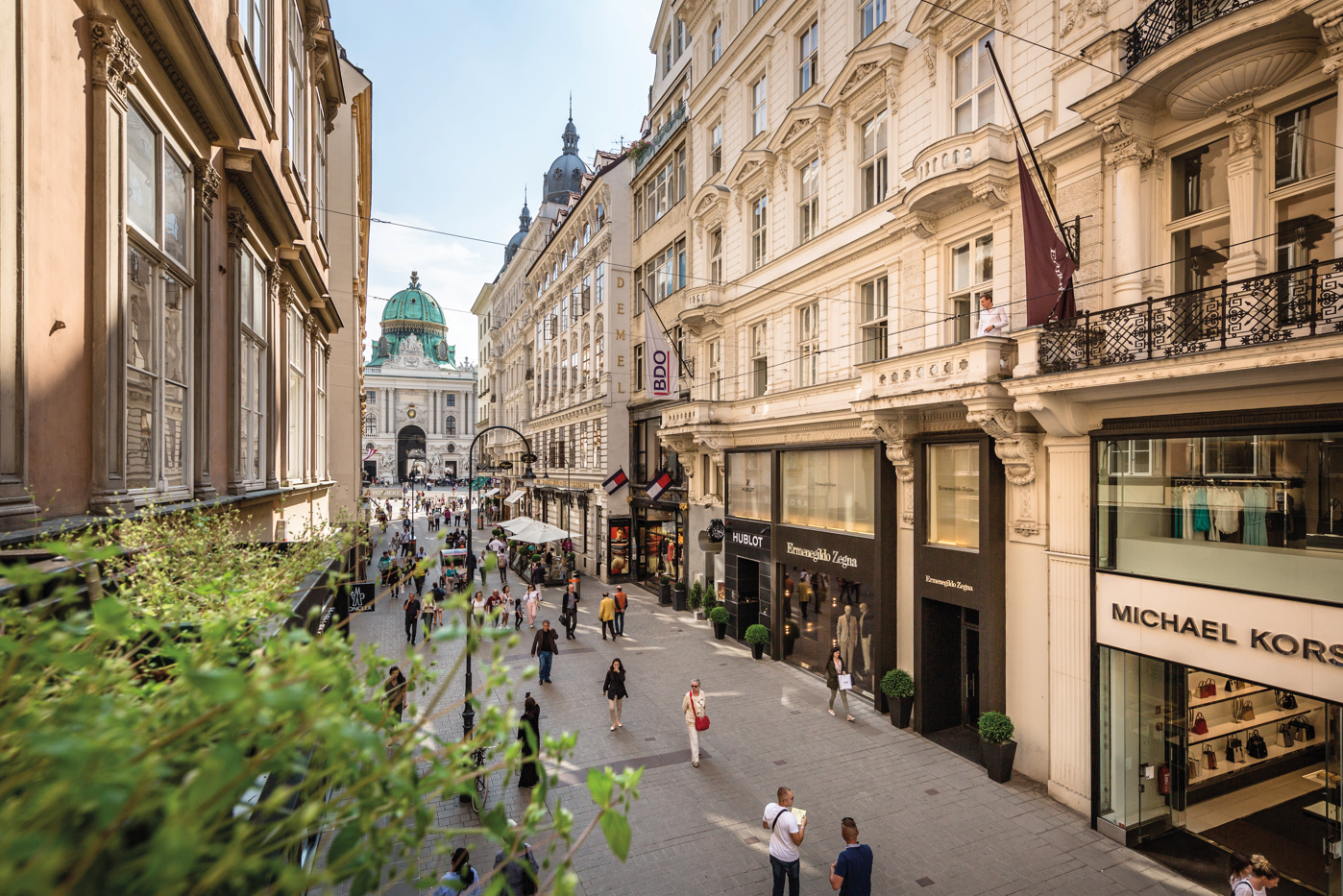Ausblick auf den Kohlmarkt und die Wiener Innenstadt
