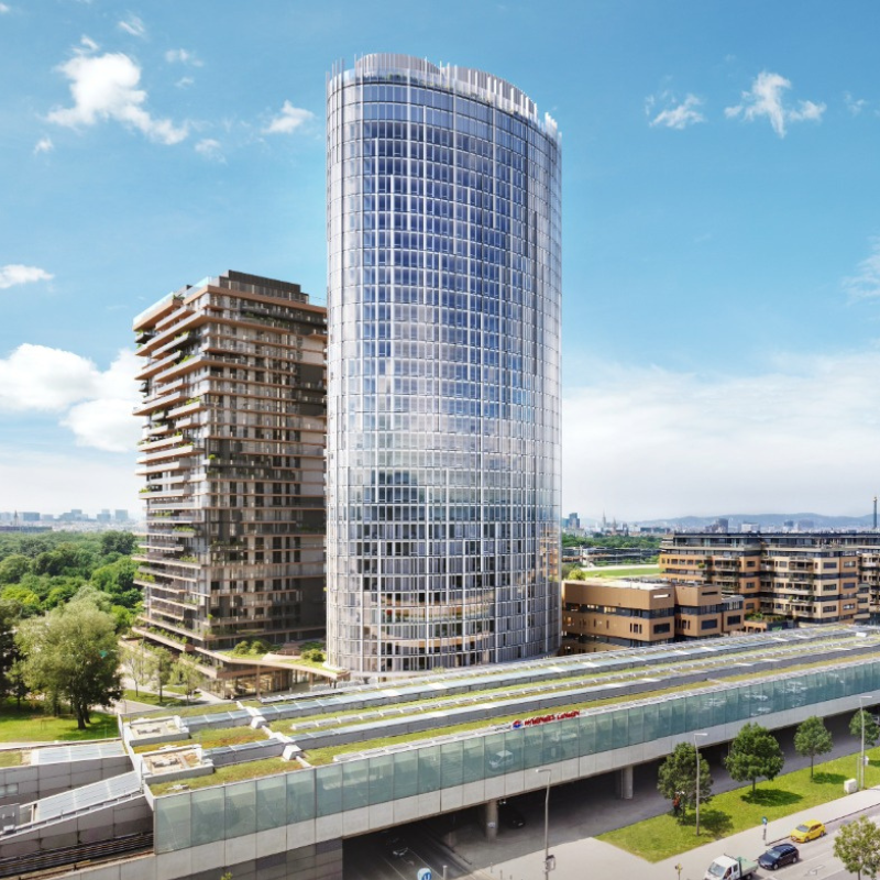 Modernes Bürogebäude in Wien als Beispiel für den Büromarkt